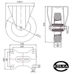 Koo tworzywowo-gumowe fi.160mm 43TS