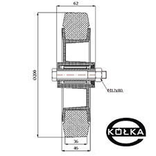 Koo tworzywowo-gumowe fi. 200mm  61T