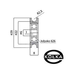 Rolka fi.29 mm tworzywowa profilowana uoyskowana    C29/5