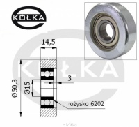 Rolka metalowa fi.50,3 mm do bram uoyskowana         R-50,3-M