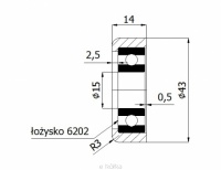 Rolka metalowa fi.43 mm do bram uoyskowana       R-43-M