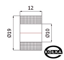 Rolka tworzywowa prosta fi. 19mm       RB-19-12/10