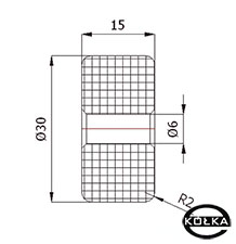 Rolka tworzywowa prosta fi. 30mm       RB-30/6