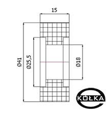 Rolka tworzywowa prosta fi. 41mm       RB-41-15/18