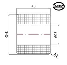 Rolka tworzywowa prosta fi. 48mm       RB-48-40/25