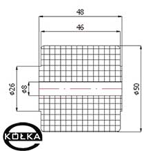 Rolka tworzywowa prosta fi. 50mm       RB-50-48/8