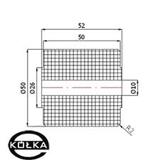 Rolka tworzywowa prosta fi. 50mm       RB-50-52/10