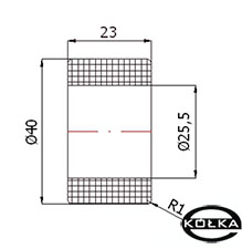 Rolka tworzywowa prosta fi. 40mm       TD350