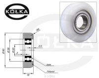 Rolka tworzywowa fi.60,5mm do bram         R-60,5