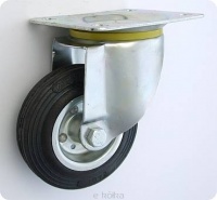 Koło metalowo-gumowe fi.125mm w obudowie skrętnej 22