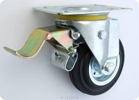 Koło metalowo-gumowe fi.125mm w obudowie skrętnej z hamulcem 25H