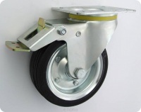 Koło metalowo-gumowe fi.160mm obudowa skrętna z hamulcem 45NWH