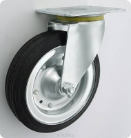 Koło metalowo-gumowe fi.200mm w obudowie skrętnej 62