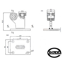 Wzek 3-rolkowy stay  do profilu 50x50x3      3MM-50E