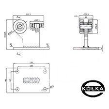 Wzek 3-rolkowy stay  do profilu 60x60x3,5      3MM-60E