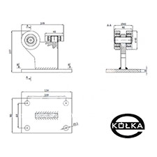 Wzek 3-rolkowy stay  do profilu 60x60x4      3MM-60/4E