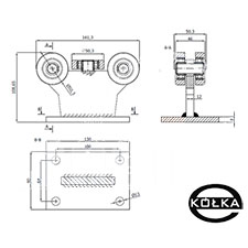 Wzek 5-rolkowy stay  do profilu 60x60x3,5      5MM-60E