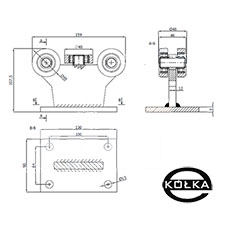 Wzek 5-rolkowy stay  do profilu 60x60x4      5MM-60/4E