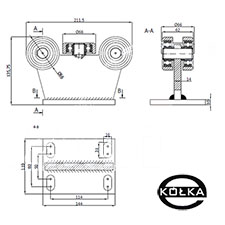 Wzek 5-rolkowy stay  do profilu 80x80x5      5MM-80E