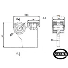 Wzek 3-rolkowy z paskownikiem do profilu 50x50x3    G-3MM-50E