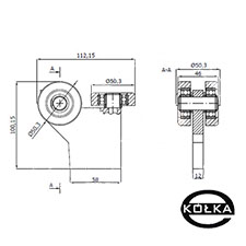 Wzek 3-rolkowy z paskownikiem do profilu 60x60x3,5  G-3MM-60E