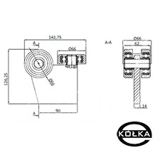 Wzek 5-rolkowy z paskownikiem do profilu 80x80x5  G-5MM-80E