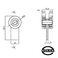 Wzek 2-rolkowy z paskownikiem do profilu 60x60x4    P-2M-60/4E