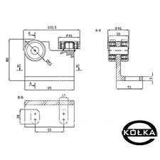 Wzek 3-rolkowy z ktownikiem do profilu 50x50x3      P-3M-50E