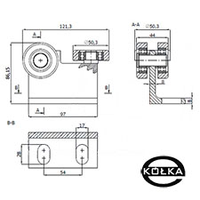 Wzek 3-rolkowy z ktownikiem do profilu 60x60x3,5    P-3M-60E