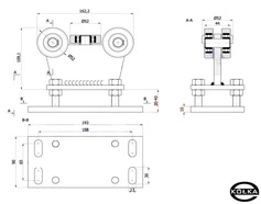 Wzek stay 5-rolkowy, metal z reg.wysokoci     R-5M-60