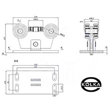 Wzek wahliwy 5-rolkowy bez regulacji wysokoci        W-5MM-80