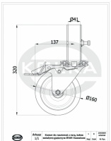 Zestaw (koo fi.160mm) do rusztowania z rur i hamulcem  ZR45NWH